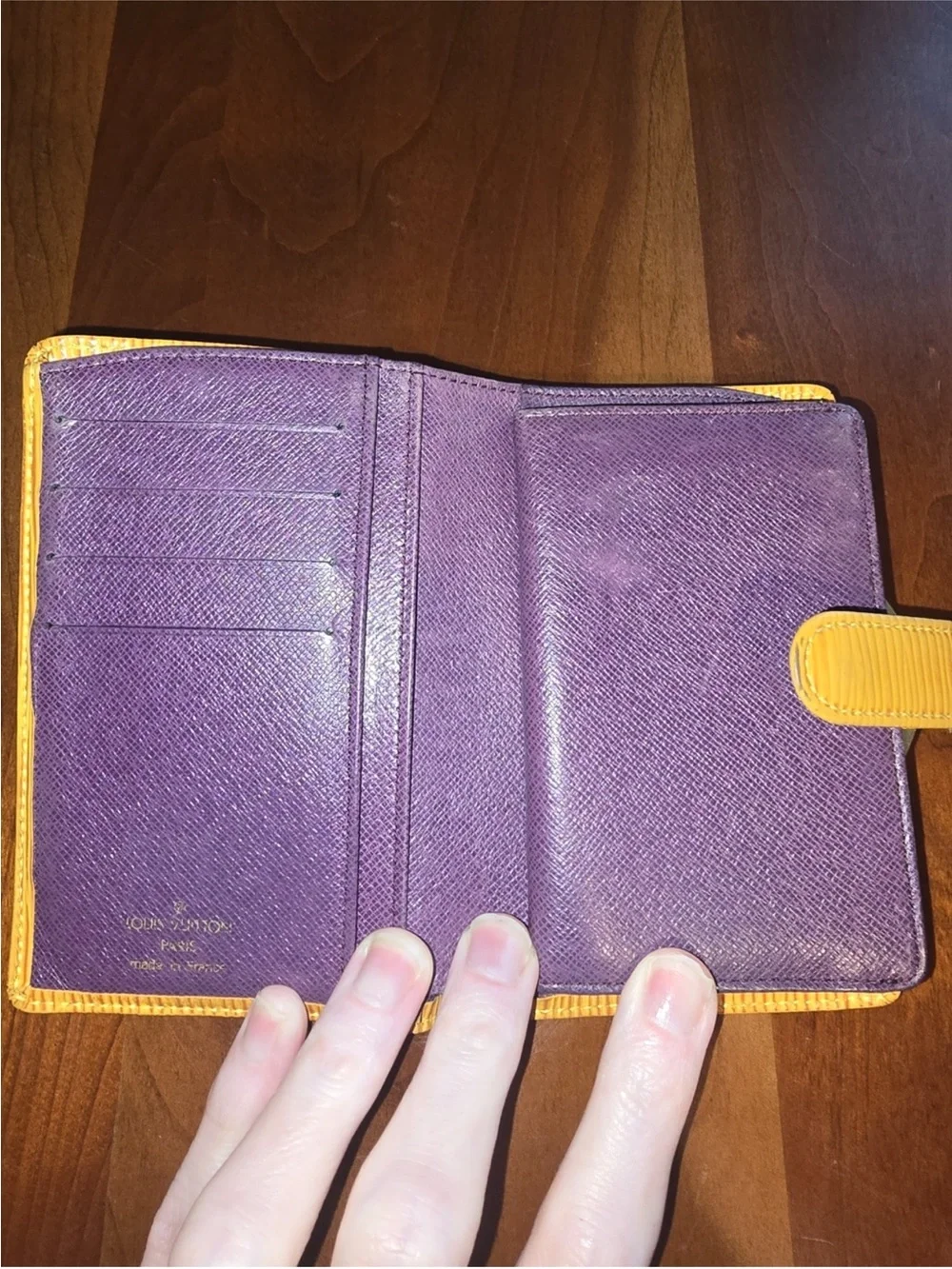 Authentic Louis Vuitton Epi Leather Mustard Yellow Kisslock Wallet
